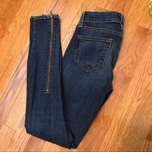 PAIGE Mid Rise Skinny Jeans with Zipper